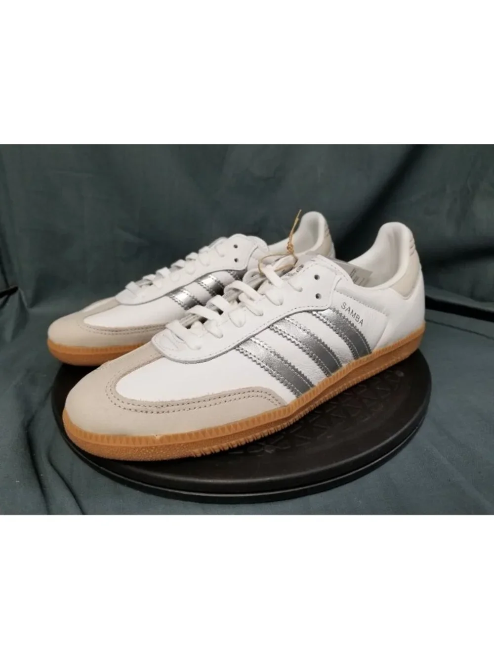 Adidas Samba OG White Silver Metallic Grey Women's JI2725 Size 8 NEW NO BOX!